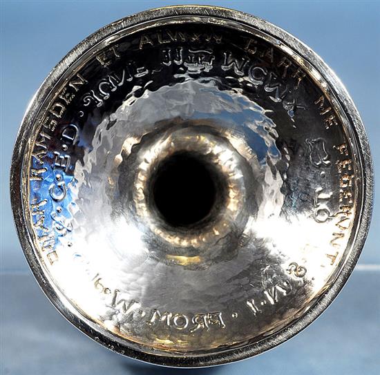 An Edwardian Arts & Crafts silver goblet, by Omar Ramsden & Alwyn Carr, Height 152mm Weight 5.5oz/174grms